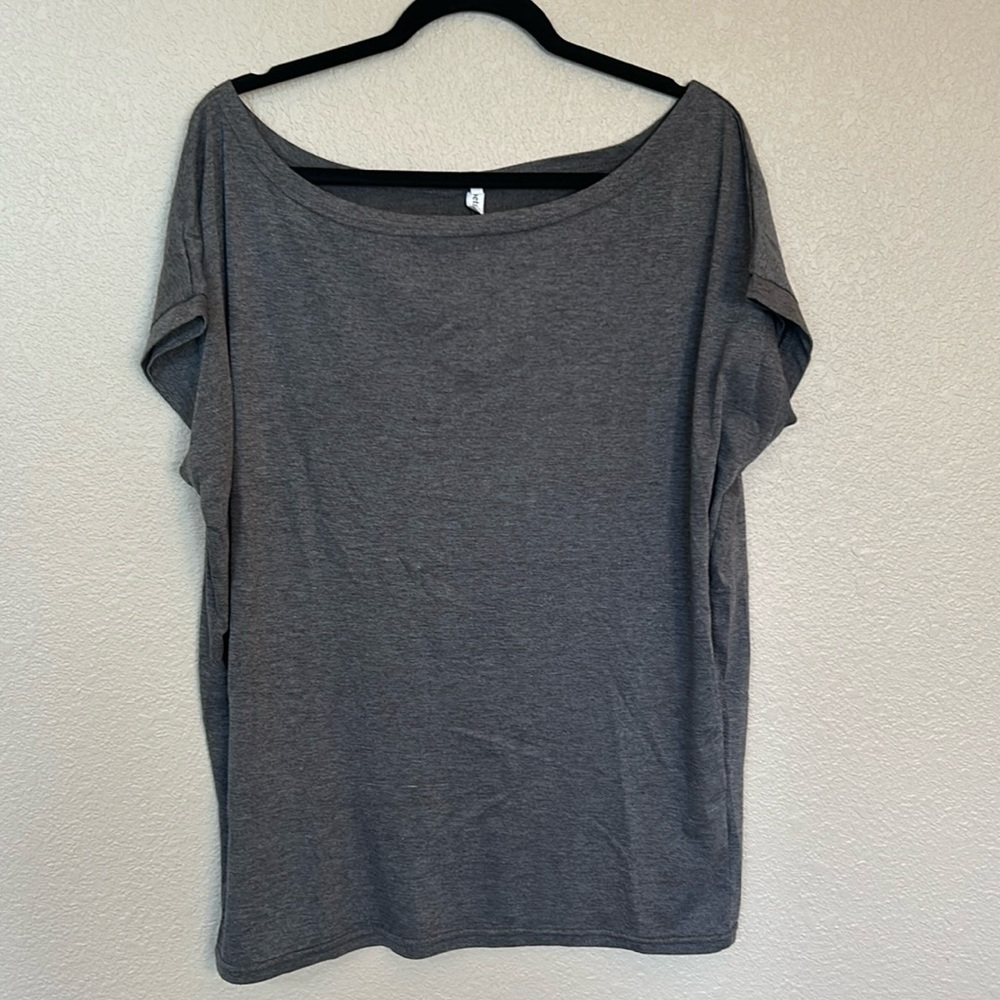 Off shoulder gray top size medium.